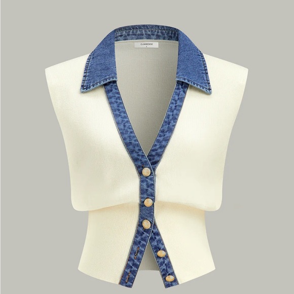 Commense Cream Knit Top (S). NWT - Picture 3 of 6